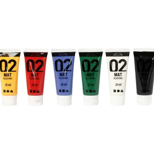 Akrylfarben 20 Ml - Grundfarben, Matt, 6 Stk.