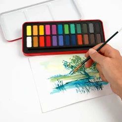 Aquarellset Mit Pinsel - 24 Farben
