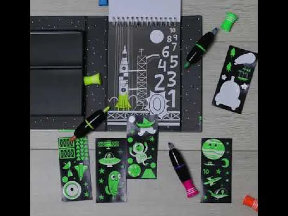 Ausmal-Set: Neon - Weltraum