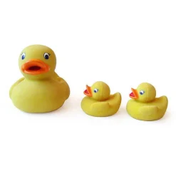 Badeente Aus Naturgummi - Familie Mit 3 Stk.