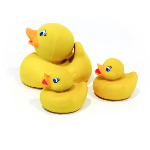 Badeente Aus Naturgummi - Familie Mit 3 Stk.