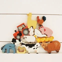 Bauernhoftiere Aus Holz, 13 Teile