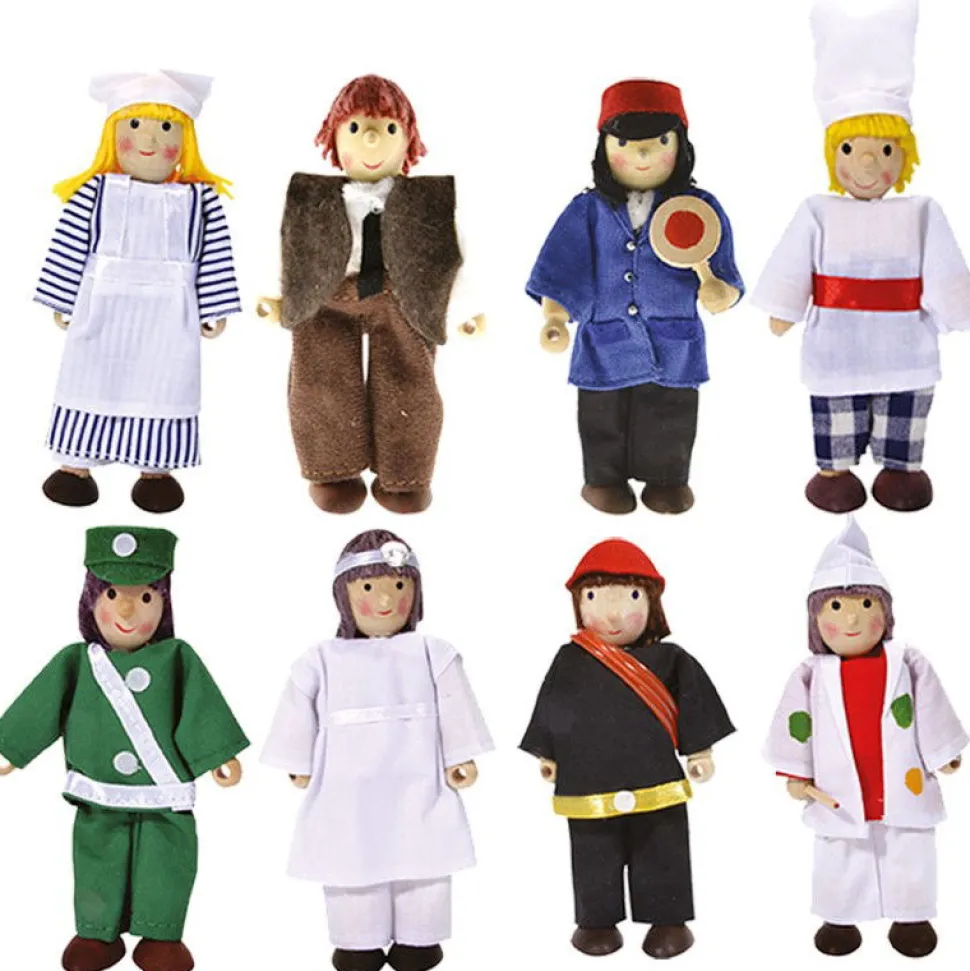 Biegepuppen 12,5 Cm - Berufe, 8 Stk