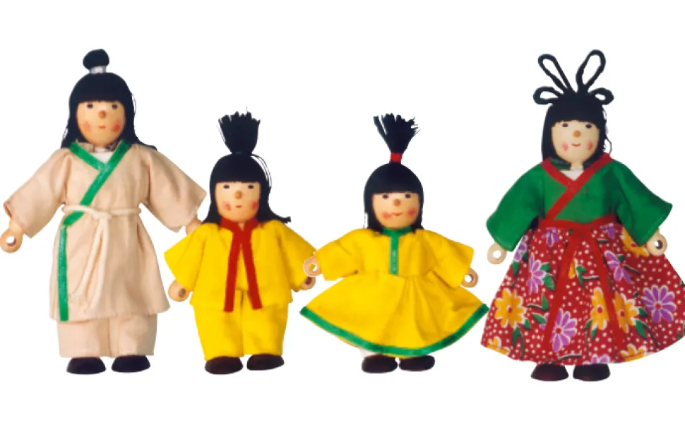 Biegepuppen 12,5 Cm - Familie, 4 Stk.