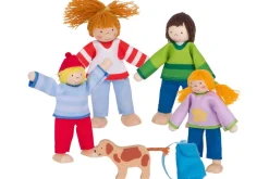 Biegepuppen - Puppenfamilie Mit Hund