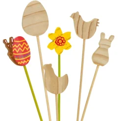 Blumenstabe Zum Selber Malen - Ostern, 12 Stk