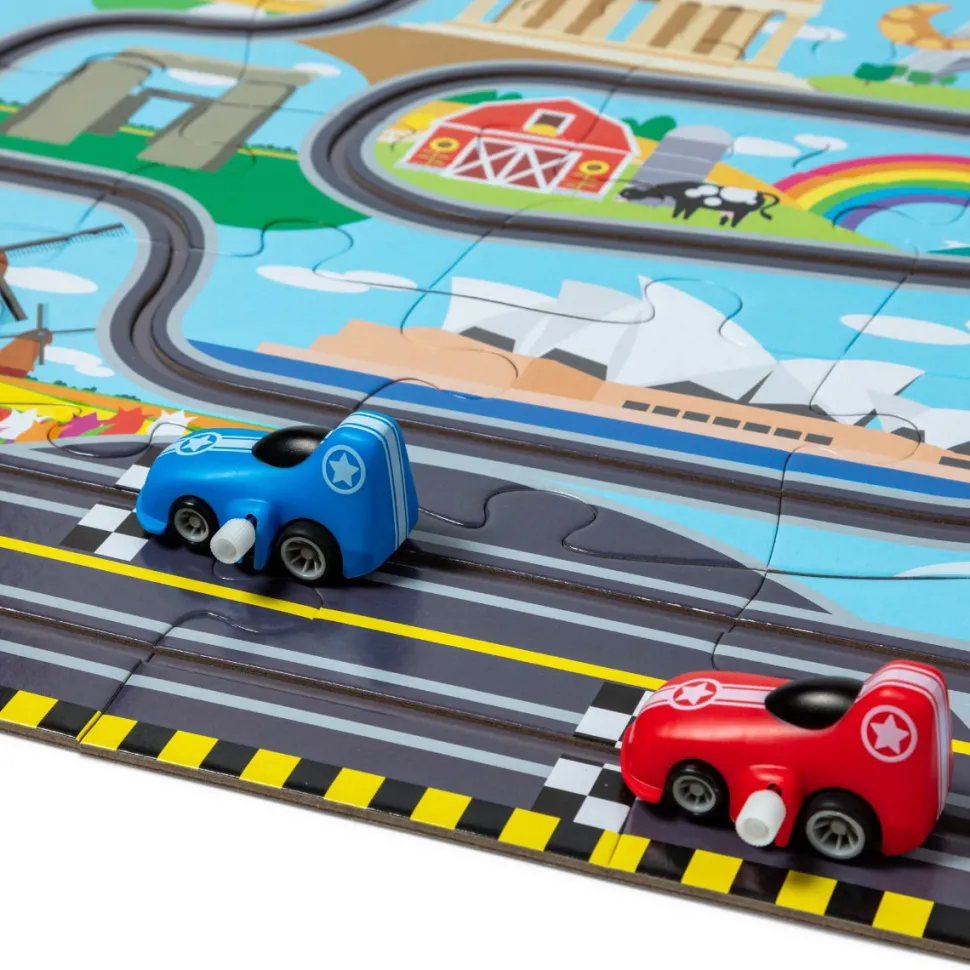 Bodenpuzzle Weltreise M. Fahrbahn, 48 Teile