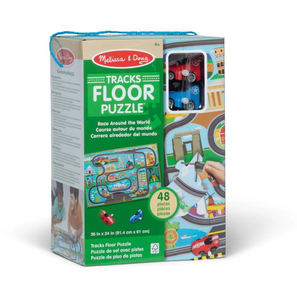 Bodenpuzzle Weltreise M. Fahrbahn, 48 Teile
