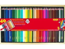 Buntstifte In Holzschatulle, 40 Stk.