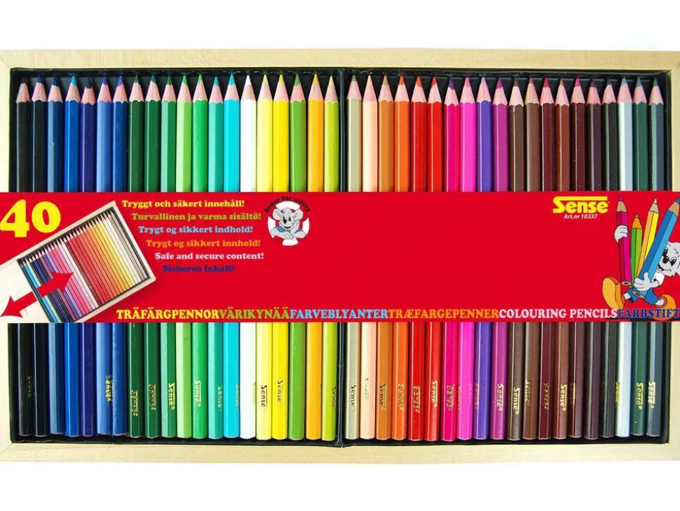 Buntstifte In Holzschatulle, 40 Stk.