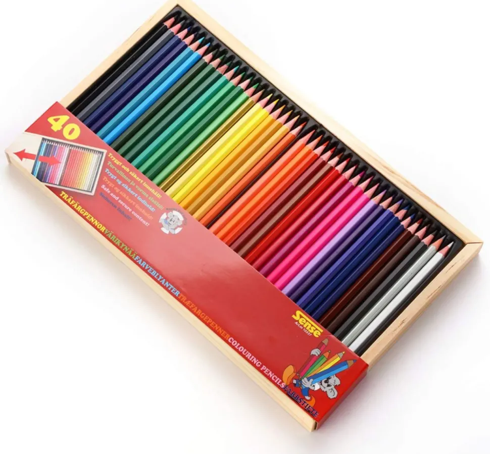 Buntstifte In Holzschatulle, 40 Stk.