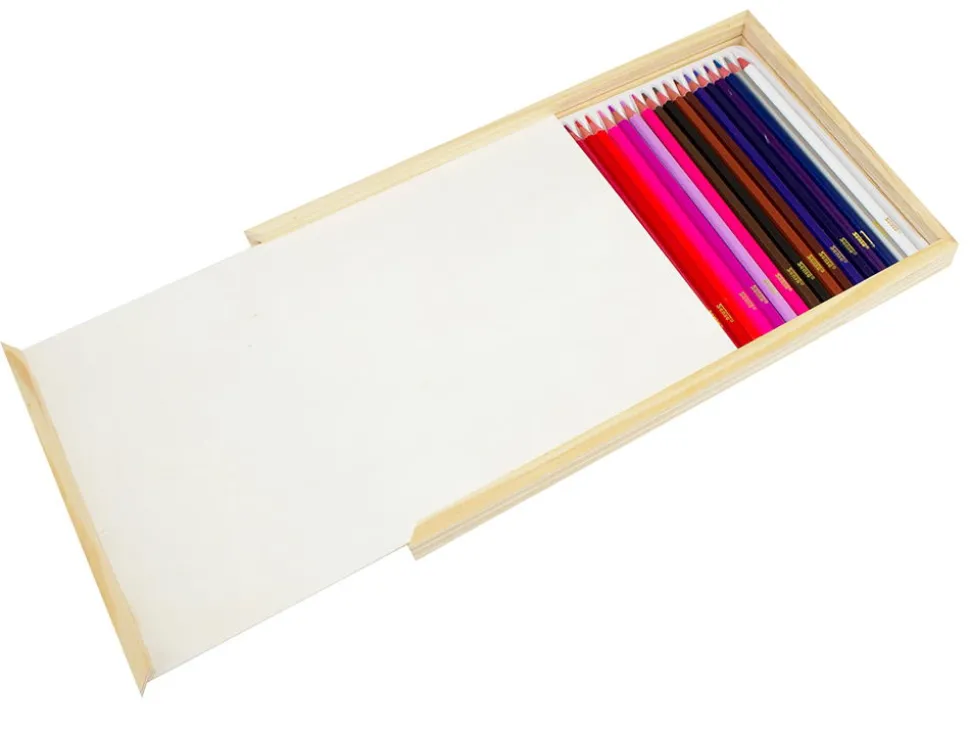 Buntstifte In Holzschatulle, 40 Stk.
