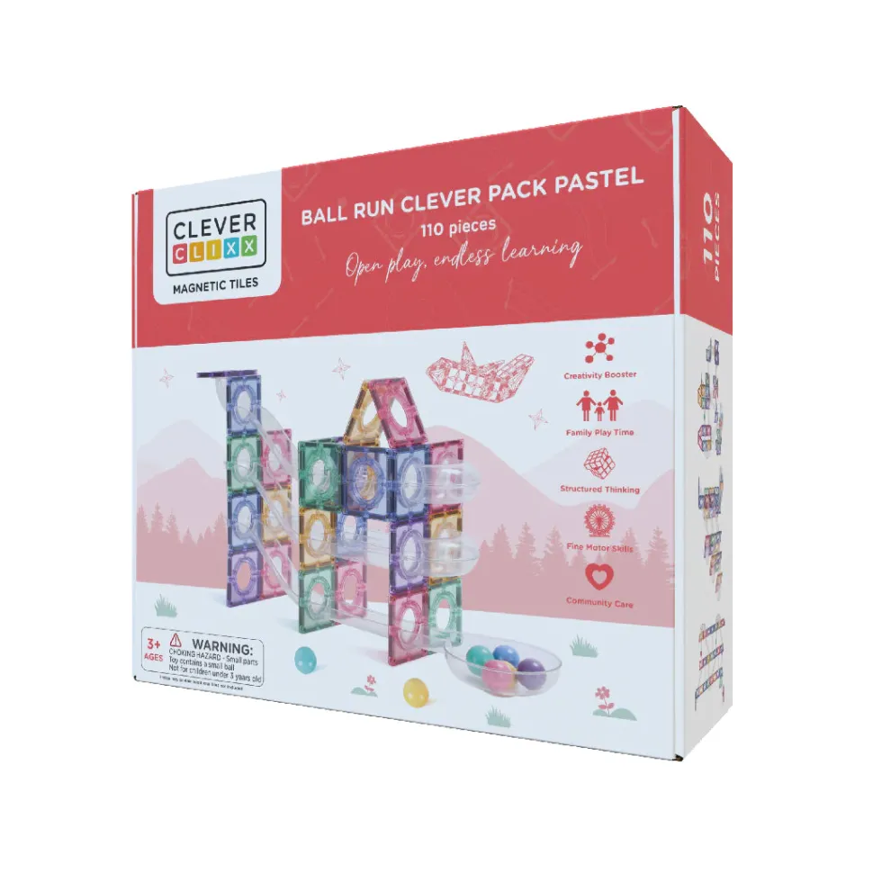 Cleverclixx | Pastel Kugelbahn, 110 Teile