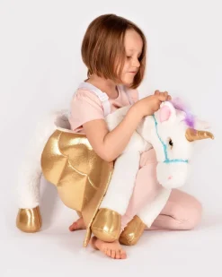 Einhorn Zum Reiten, Weis/Gold