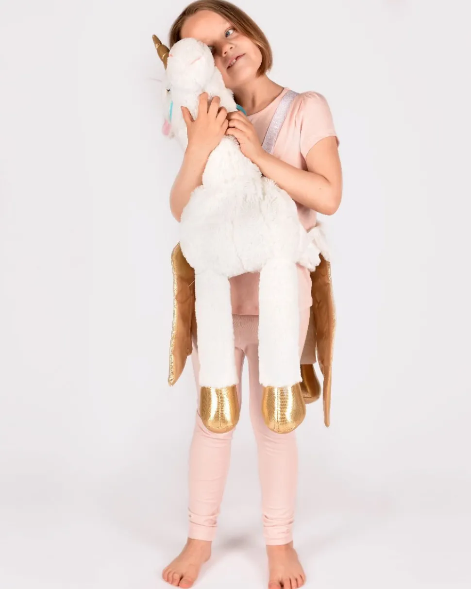 Einhorn Zum Reiten, Weis/Gold