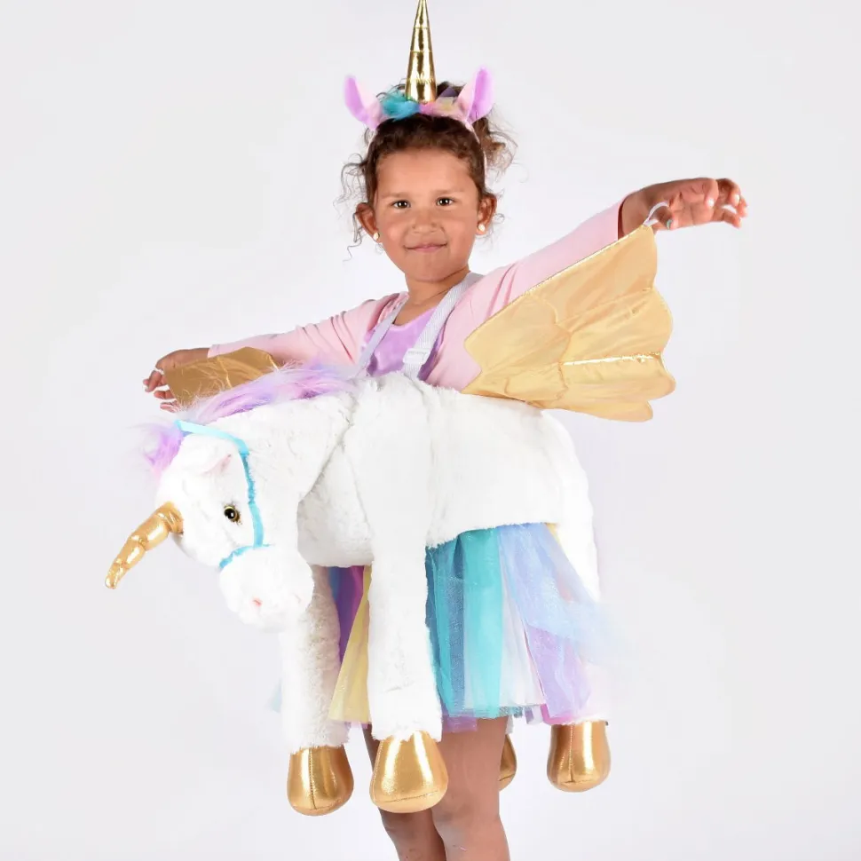 Einhorn Zum Reiten, Weis/Gold