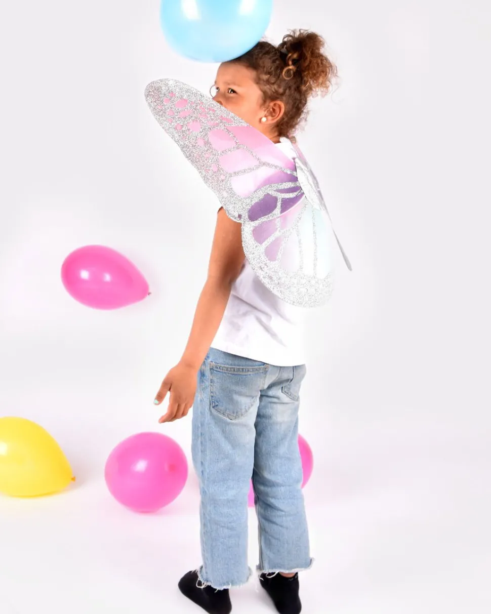 Flugel Mit Glitzer (Silber)