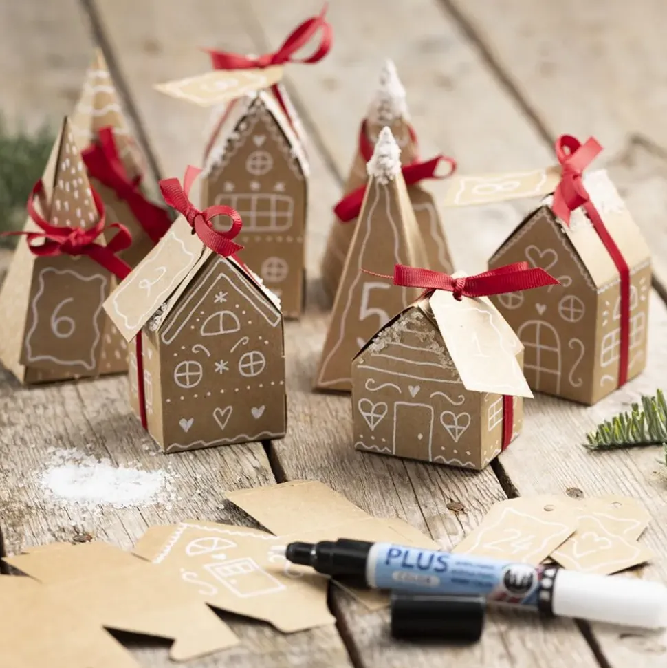 Gestanzte Hauser & Baume, Set M. 24 Stk.