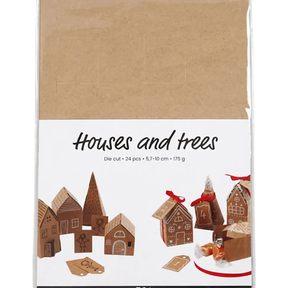 Gestanzte Hauser & Baume, Set M. 24 Stk.