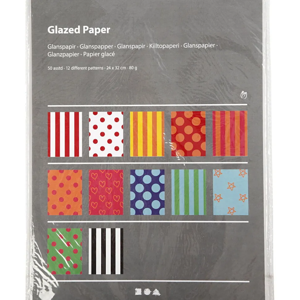 Glanzpapier - Gemustert, 50 Bogen