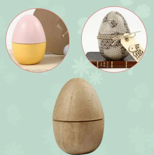 Halbe Eierschalen Aus Papiermache - H.12 Cm