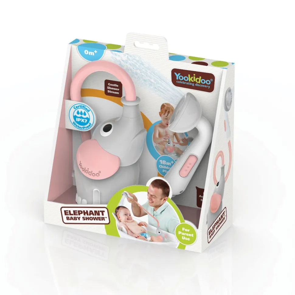 Handbrause, Batteriebetrieben - Elefant, Rosa