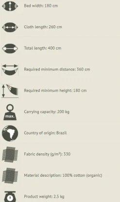 Hangematte Kingsize - Bio-Baumwolle - Latte