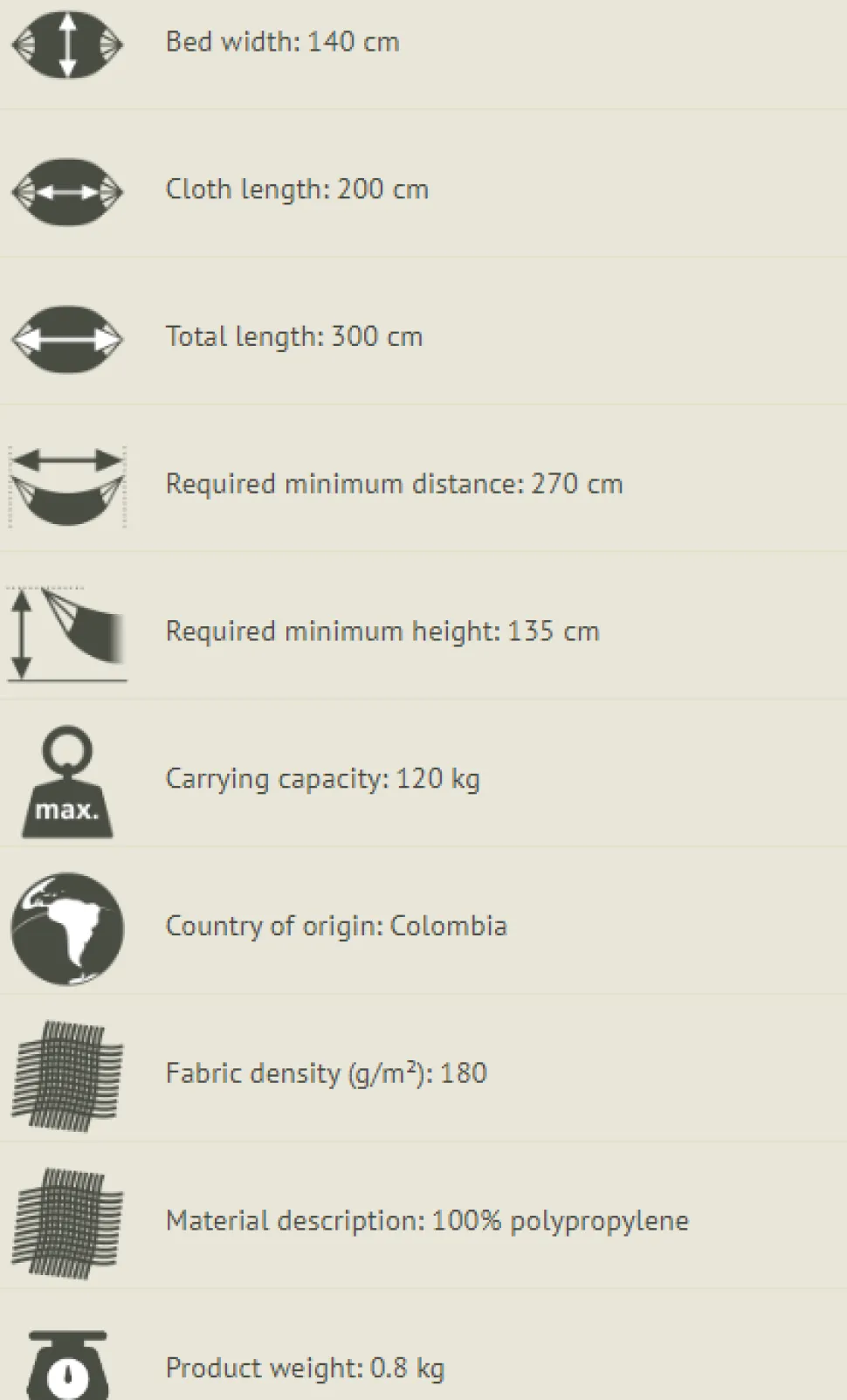 Hangematte Single - Outdoor - Sea Salt