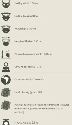 Hangesessel Kingsize - Outdoor - Toucan