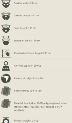 Hangesessel Single - Outdoor - Toucan