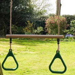 Holz Trapez Mit Ringen Aus Kunststoff, Grun