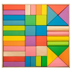 Holzklötze In Regenbogenfarben - 45 Teile
