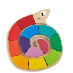 Holzpuzzle - 13 Teile - Farbschlange
