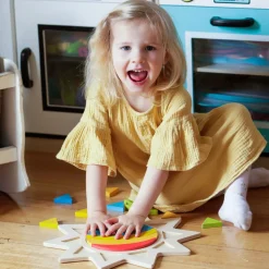 Holzpuzzle - Regenbogen-Sonne, 16 Teile