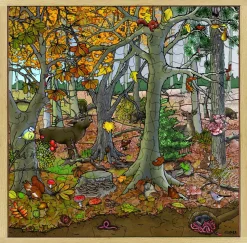 Holzpuzzle Mit 64 Teilen - Herbst