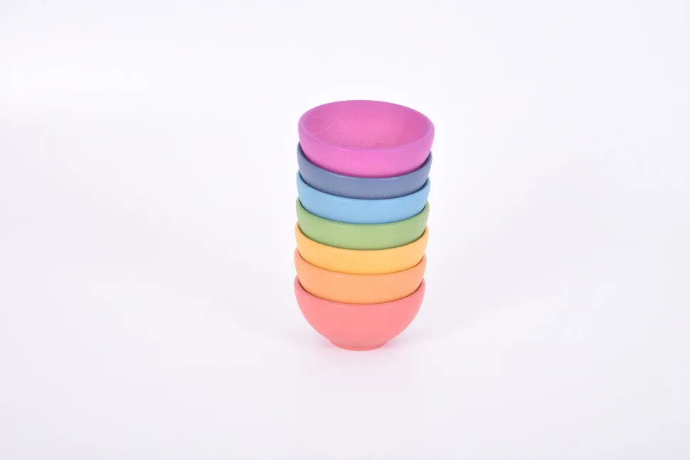 Holzschalen - Regenbogen, 7 Stk.