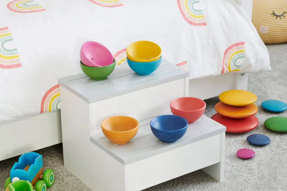 Holzschalen - Regenbogen, 7 Stk.