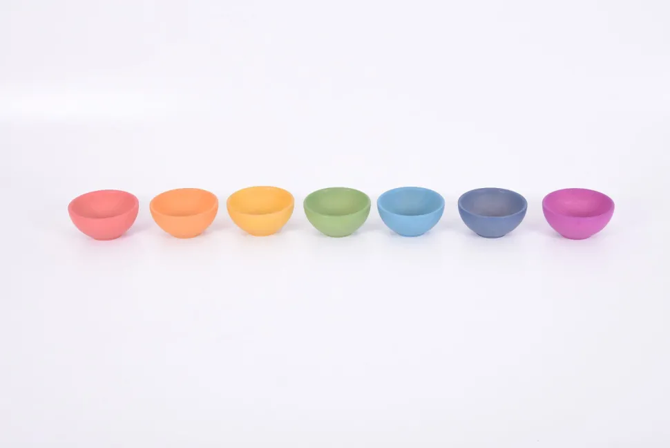 Holzschalen - Regenbogen, 7 Stk.