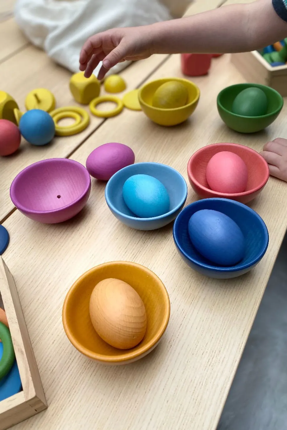 Holzschalen - Regenbogen, 7 Stk.