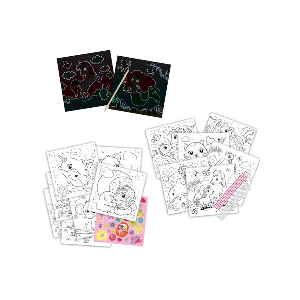 3-In-1 Aktivitats-Malbuch - Einhorn