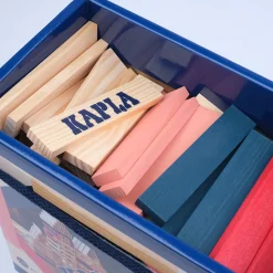 Kapla Holzbausteine, 120 Stk - Blau/Rot/Rosa