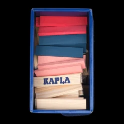 Kapla Holzbausteine, 120 Stk - Blau/Rot/Rosa