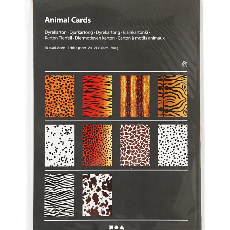 Karton A4 - Tierprints, 10 Bogen