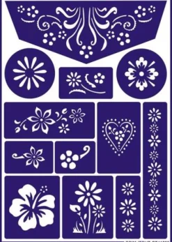 Kinderschminke Schablone - Blumen