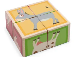 Klotzchenpuzzle Aus Holz - Bauernhof, 4 Klotze