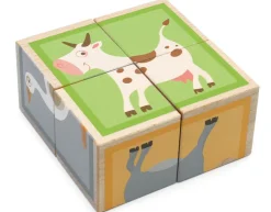Klotzchenpuzzle Aus Holz - Bauernhof, 4 Klotze