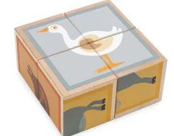 Klotzchenpuzzle Aus Holz - Bauernhof, 4 Klotze