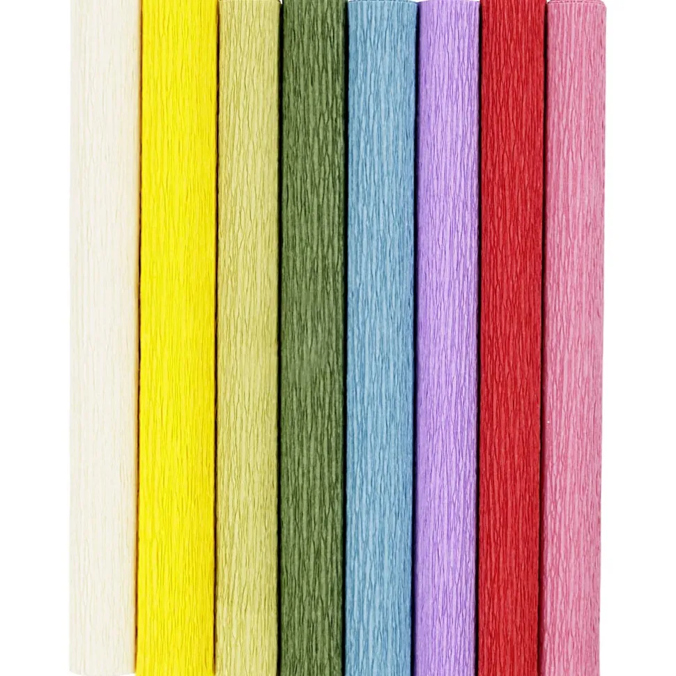 Krepppapier - Standardfarben, 8 Blatt