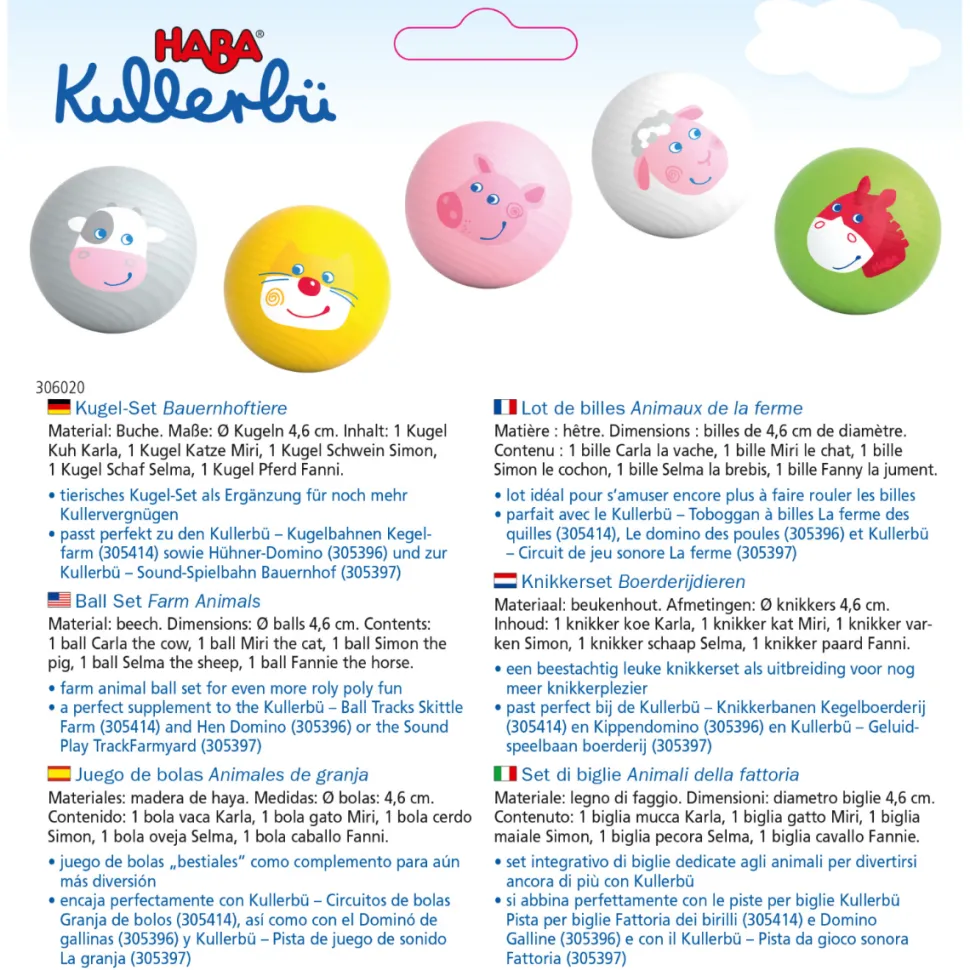 Kullerbu - Kugelset Bauernhoftiere (5 Stk.)