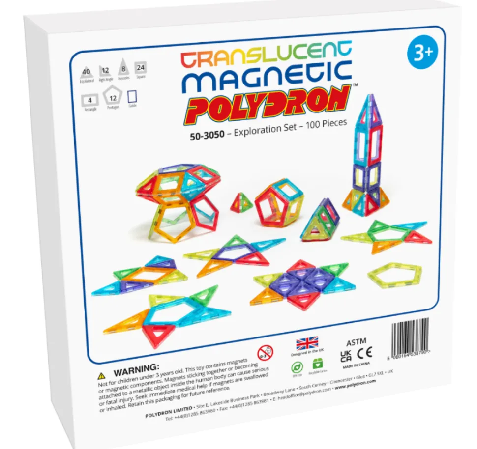 Mag Polydron - Transparent - 100 Teile